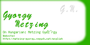 gyorgy metzing business card